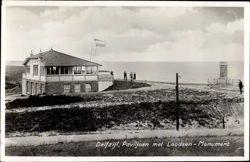 Ak Delfzijl Groningen, Paviljoen met Loodsen, Monument