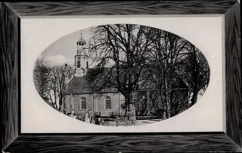 Präge Passepartout Ak Delfzijl Groningen, Ned. Herv. Kerk