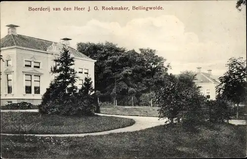 Ak Bellingwolde Groningen, Boerderij v. d. Heer Rookmakar