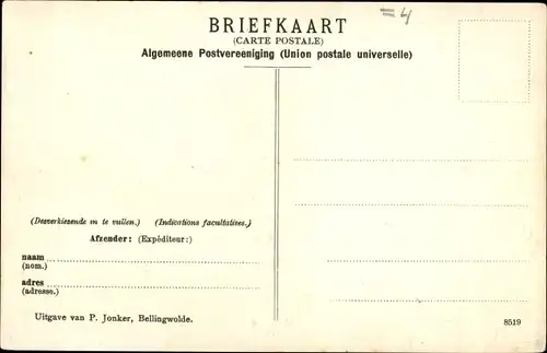 Ak Bellingwolde Groningen, Boerderij v. d. Heer Rookmakar