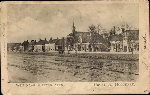 Ak Hoogkerk Groningen, Weg naar Vierverlaten