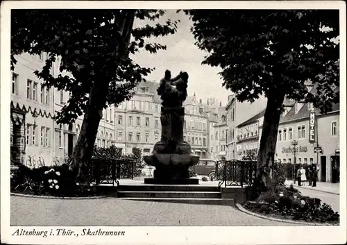 Ak Altenburg in Thüringen, Skatbrunnen, Deutsches Haus