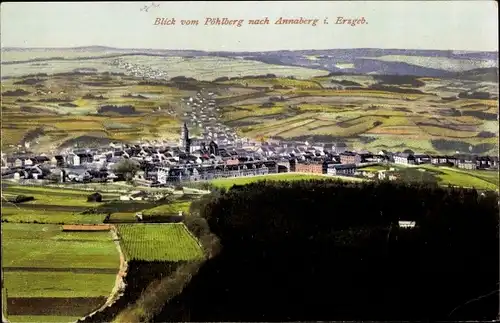 Ak Annaberg Buchholz Erzgebirge, Panorama, Blick vom Pöhlberg nach Annaberg