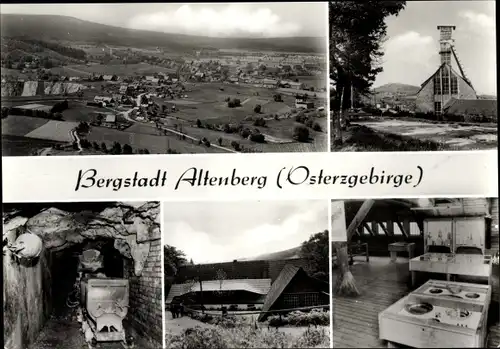 Ak Altenberg im Erzgebirge, Arno Lippmann Schacht, Bergbaumuseum, Vortriebsort, Zinngießarbeiten