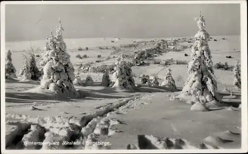 Ak Jöhstadt im Erzgebirge Sachsen, Panorama, Winter