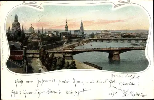 Ak Dresden Altstadt, Teilansicht, Brücke