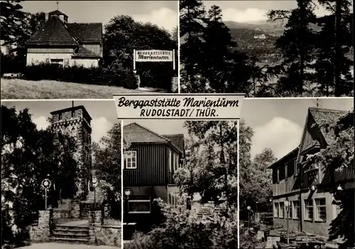 Ak Rudolstadt in Thüringen, Berggaststätte Marienturm, Panorama