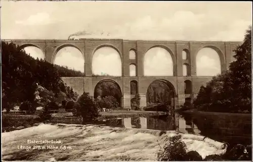 Ak Jocketa Pöhl im Vogtland, Elstertalbrücke