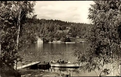 Ak Kriebstein Mittelsachsen, Zschopau Talsperre, Uferpartie, HO Großgaststätte