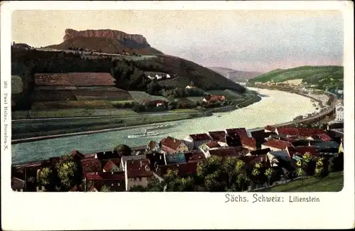 Ak Bad Schandau an der Elbe, Lilienstein, Dampfer