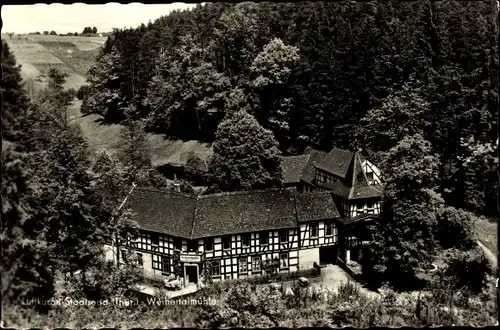 Ak Quirla Roda Stadtroda in Thüringen, Weihertalmühle, Blick von oben