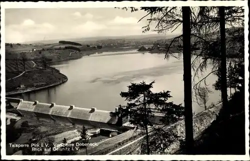 Ak Pirk Burgstein Weischlitz im Vogtland, Talsperre Pirk, Vorsperre Dobeneck, Panorama, Oelsnitz