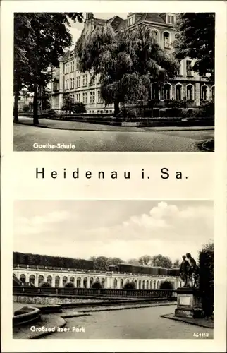 Ak Heidenau in Sachsen, Goethe-Schule, Großsedlitzer Park