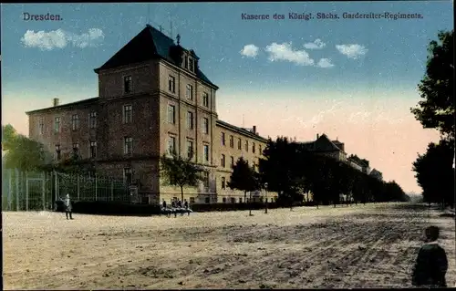 Ak Dresden Neustadt, Kaserne des Königl. Sächs. Gardereiter-Regiments