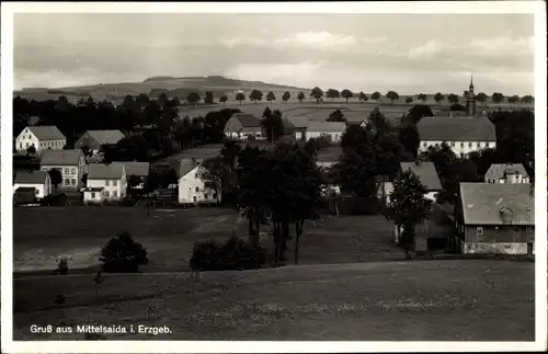 Ak Sayda im Erzgebirge, Blick auf Ortschaft und Umgebung