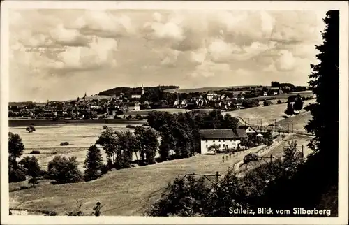 Ak Schleiz im Vogtland Thüringen, Blick vom Silberberg auf die Stadt