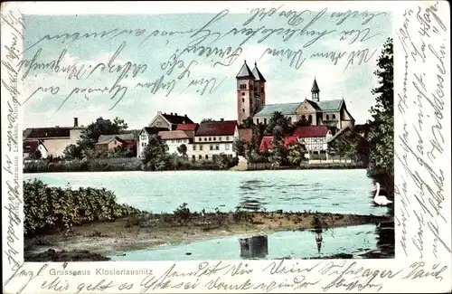 Ak Bad Klosterlausnitz in Thüringen, Blick zum Ort, Kirche