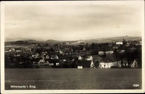 Ak Mittelsaida Großhartmannsdorf, Totale, Ort, Feld