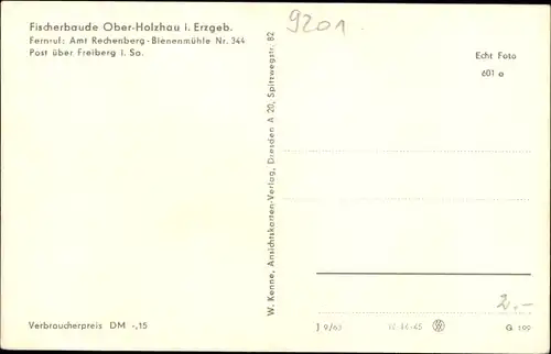 Ak Ober Holzhau Rechenberg Bienenmühle Erzgebirge, Fischerbaude