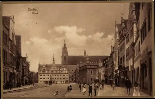 Ak Zerbst in Anhalt, Markt