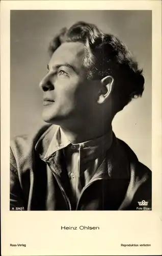 Ak Schauspieler Heinz Ohlsen, Seitenportrait, Ross 3342/1