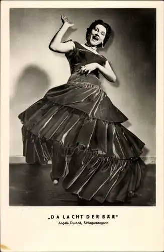 Ak Sängerin Angele Durand, Da lacht der Bär, Portrait