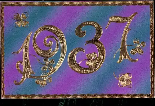 Ak Jahreszahl 1937, Glücksklee