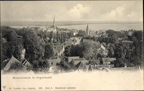 Ak Monnikendam Waterland Nordholland Niederlande, Vogelvlucht