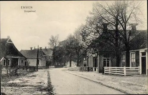 Ak Emmen Drenthe Niederlande, Dorpsstraat