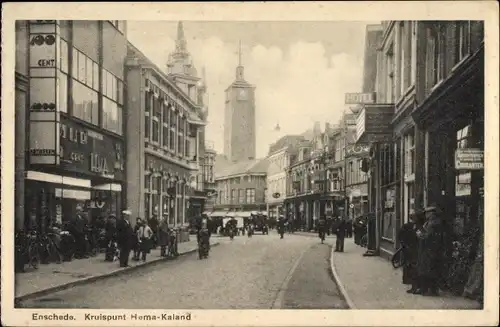 Ak Enschede Overijssel Niederlande, Kruispunt Hema Kaland, Hotel