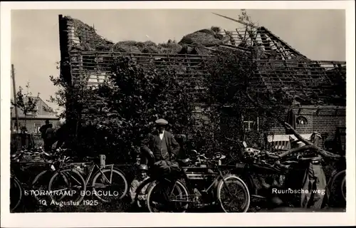 Ak Borculo Gelderland, Stormramp 10. August 1925, Ruurlosche weg