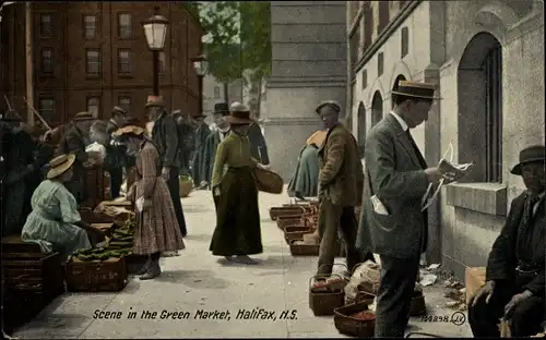 Ak Halifax Nova Scotia Kanada, Scene in the Green Market