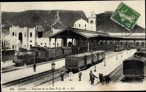 Ak Oran Algerien, Interieur de la Gare