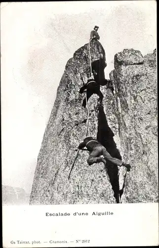 Ak Chamonix Mont Blanc Haute Savoie, Escalade d'une Aiguille