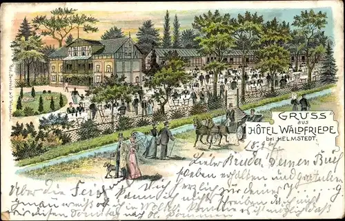 Litho Helmstedt in Niedersachsen, Hotel Waldfriede