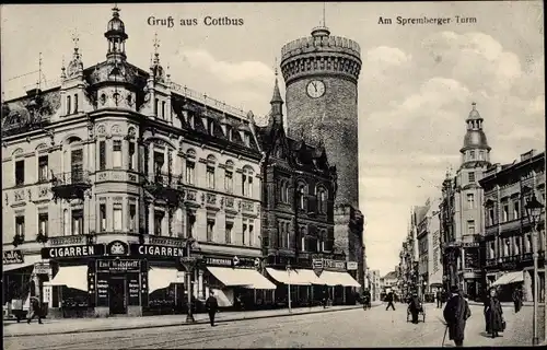 Ak Cottbus in der Niederlausitz, Am Spremberger Turm