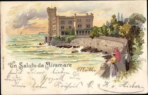 Litho Triest Trieste Friuli Venezia Giulia, Schloss Miramar