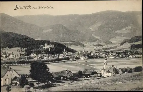 Ak Bruneck Brunico Südtirol, Ort von Dietenheim gesehen