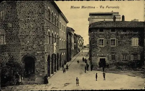 Ak Massa Marittima Toskana, Via Ferruccio