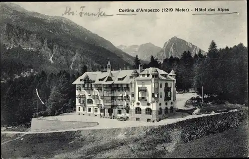 Ak Cortina d'Ampezzo Veneto, Hotel des Alpes