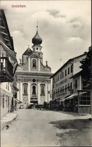 Ak Innichen Südtirol, Hotel zum Schwarzen Adler, Basilika