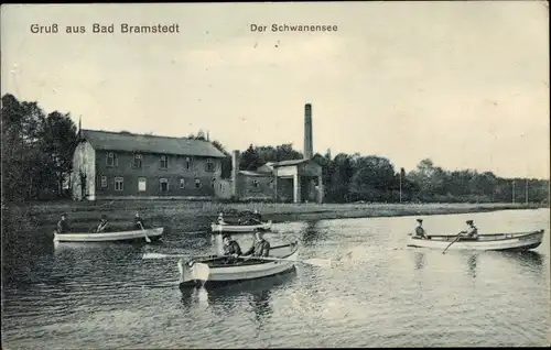 Ak Bad Bramstedt in Holstein, Ruderboote auf dem Schwanensee