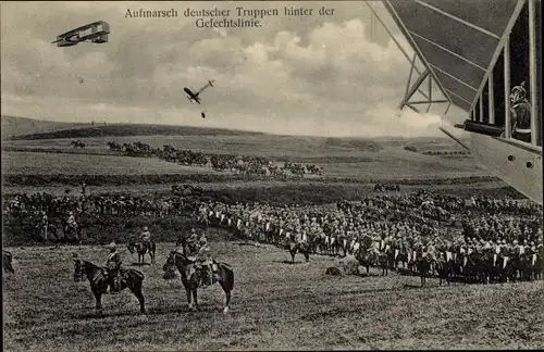 Ak Das Deutsche Heer, Aufmarsch deutscher Truppen hinter der Gefechtslinie