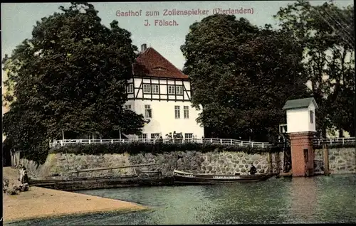 Ak Hamburg Bergedorf Kirchwerder, Gasthof zum Zollenspieker, Boot Flora
