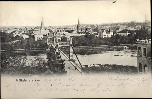 Ak Mülheim an der Ruhr, Blick auf den Ort