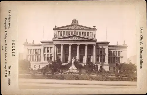 Kabinett Foto Berlin Mitte, Das Königliche Schauspielhaus, Gendarmenmarkt