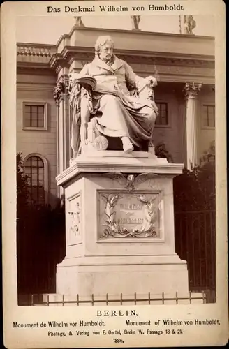 Kabinett Foto Berlin Mitte, Denkmal Wilhelm von Humboldt, Unter den Linden