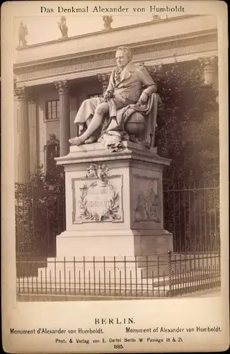 Kabinett Foto Berlin Mitte, Denkmal Alexander von Humboldt, Unter den Linden