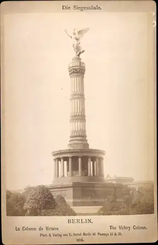 Kabinett Foto Berlin Tiergarten, Die Siegessäule