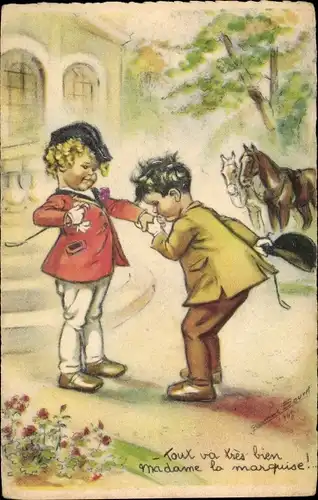 Künstler Ak Bouret, Germaine, Tout va tres bien, Madame la marquise